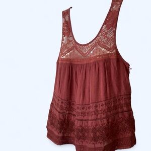 American Eagle Mauve lace tank top XS